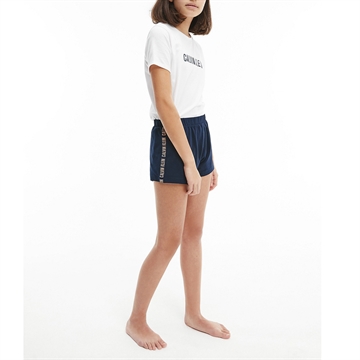 Calvin Klein Knit PJ Set Short White/Navy Iris